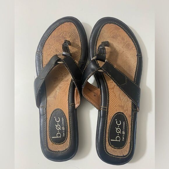 b.o.c. Black and Tan Sandals - Picture 1 of 5